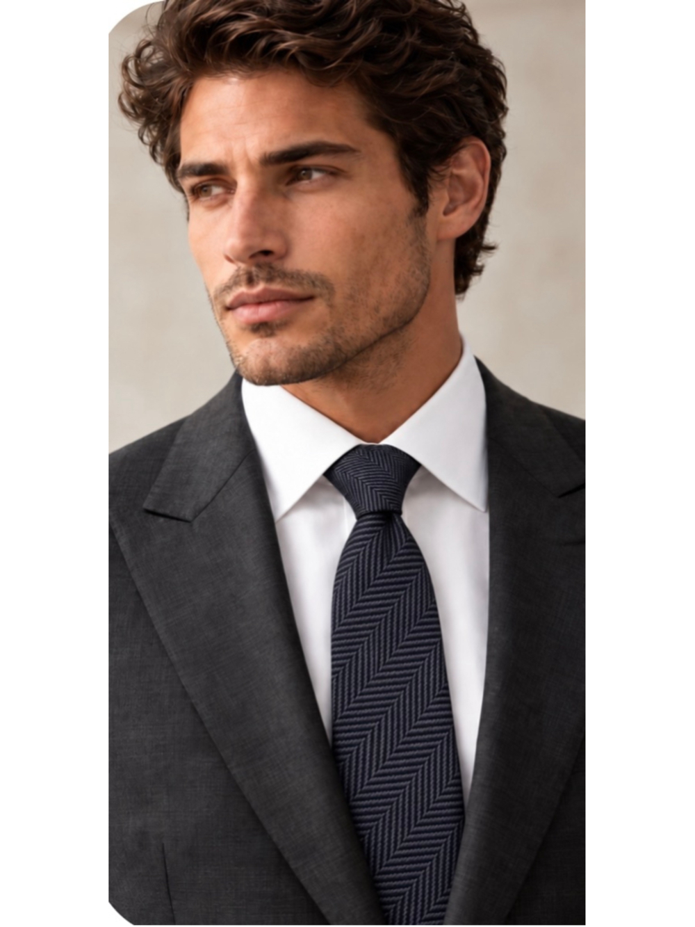 Gucci Herringbone Silk Tie, One Size, Navy and Black NWT!